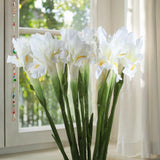 Ourwarm 3Pcs Iris Artificial Fake Silk Flowers Plant Branch Bouquet Real Touch Dinner For Home Table Wedding Party Decoration