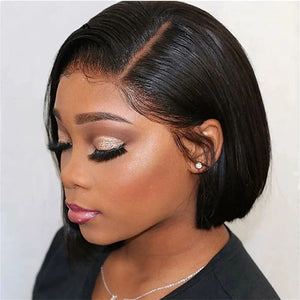 Straight  Lace Front Human Hair Glueless Wig
