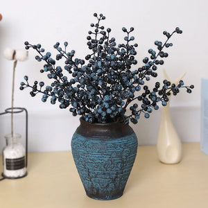 Foam Artificial Berry Branch Flower Fake Black Fruit Wedding Home Table Party Decor Christmas New Year DIY Bouquet Accessories