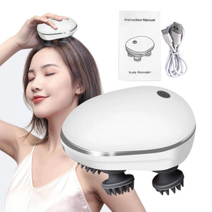 Head Scalp Massager for Red Light Promoting Hair Growth Kneading Vibration Soft Silicone Stress Relax Body Massage Health Care