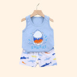 2PCS Sets Summer Cotton T-Shirts Shorts Boys and Girls