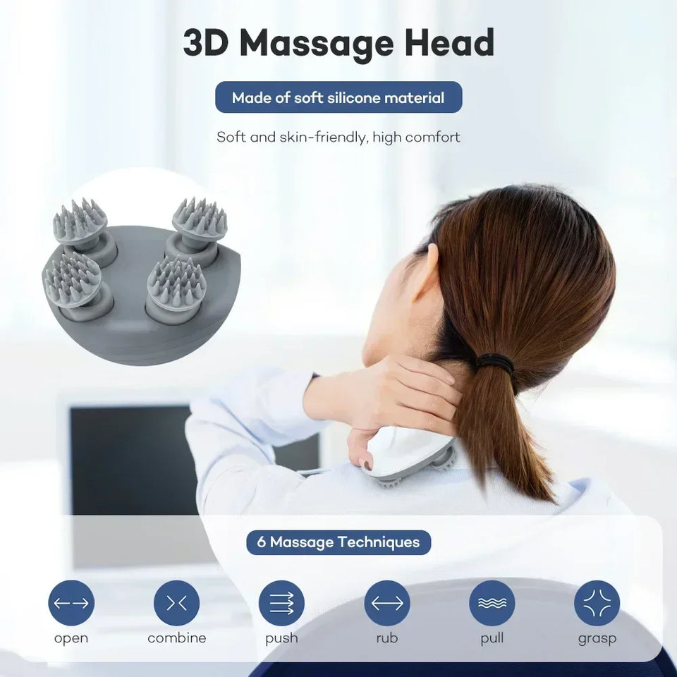 Electric Scalp Head Massager Red Light Therapy Antistress Relax Body Massage Remove Muscle Tension Tiredness